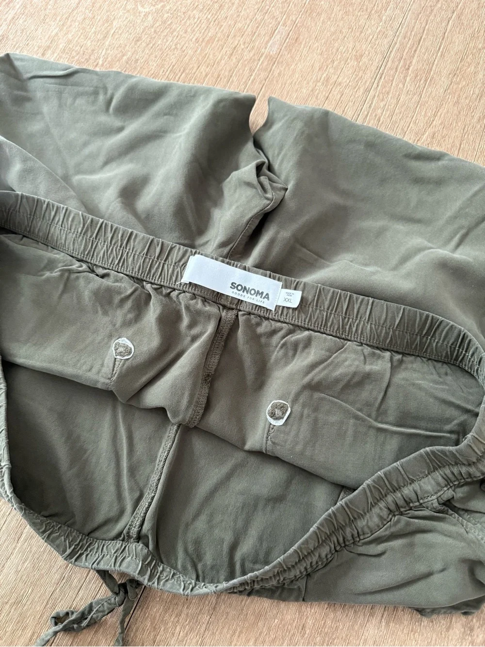 TWO 100% cotton drawstring elastics waist crop tulip hem pants s - Picture 9 of 10